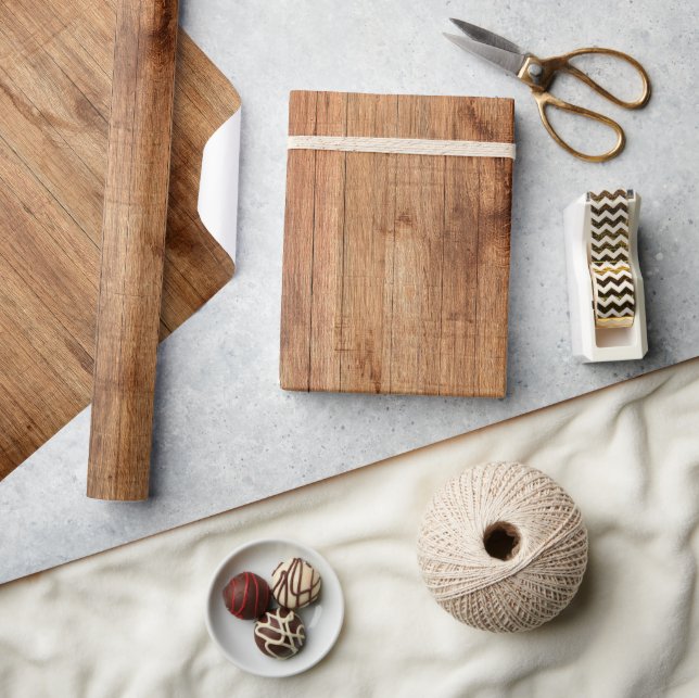 Rustic Light Wood Tone Wrapping Paper (Crafts)