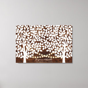 Rustic Lights Guest Book Canvas - 250 Signatures