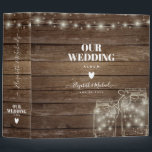 Rustic Lights Mason Jar Wedding Album Binder<br><div class="desc">Add your own details to this classy personalized wedding album binder.</div>