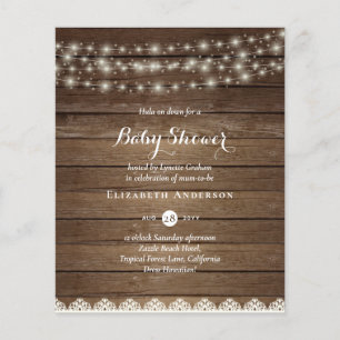 Rustic Lights Mason Jars Lace Budget Baby Shower