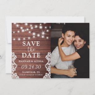 Rustic Lights Photo LGBTQ Enregistrer La Carte Dat