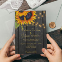 Rustic lights sunflower barn wood budget wedding