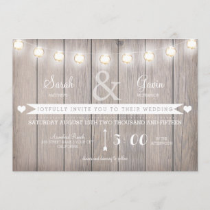 Rustic Lights texte personnalisable par Faire-part