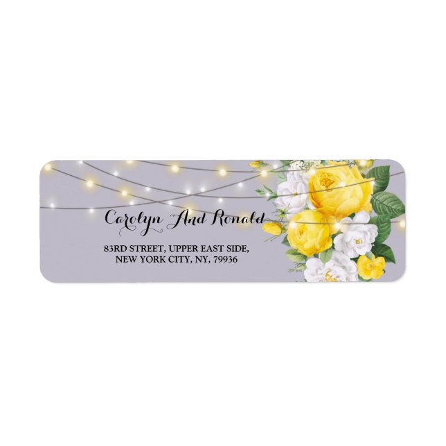Rustic lights Yellow Floral Label (Front)
