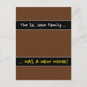 Rustic-Like Dark Brown & Lighter Brown Stripes Announcement Postcard