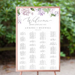 Rustic Lilac Alphabetical Wedding Seating Chart<br><div class="desc">This rustic lilac alphabetical wedding seating chart poster is perfect for a spring or summer wedding. This sign can be used to organize your guests alphabetically or by table number by changing the names of the headings. The romantic and elegant floral design features watercolor purple lilac wildflowers with a boho...</div>
