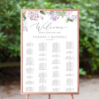 Rustic Lilac Alphabetical Wedding Seating Chart