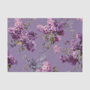 Rustic Lilac Bold Vintage Boho Floral Tissue Paper