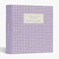 Rustic Lilac Gingham Plaid Monogram Recipe