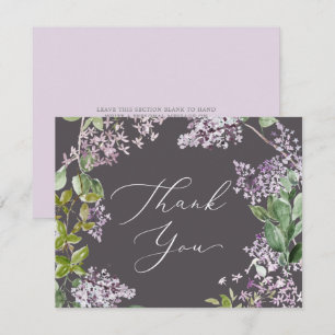 Rustic Lilac   Grey Thank You Card