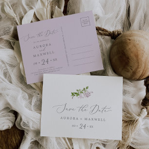 Rustic Lilac Horizontal Enregistrer la date Carte 