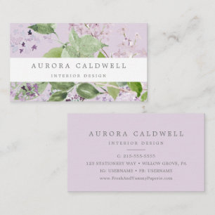 Rustic Lilac Lavender Business Card
