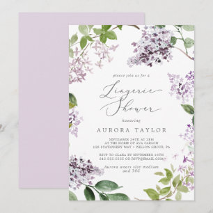 Rustic Lilac Lingerie Shower Invitation