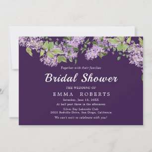 Rustic Lilac   Purple Bridal Shower Invitation