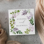 Rustic Lilac Wedding Napkin<br><div class="desc">These rustic lilac wedding paper napkins are perfect for a spring or summer wedding reception. The romantic and elegant floral design features watercolor purple lilac wildflowers with a boho country garden feel. Personalize the napkins with the names of the bride and groom, and the wedding date. These napkins can be...</div>