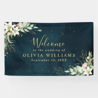 Rustic Lily Floral Dusty Eucalyptus Greenery Banner