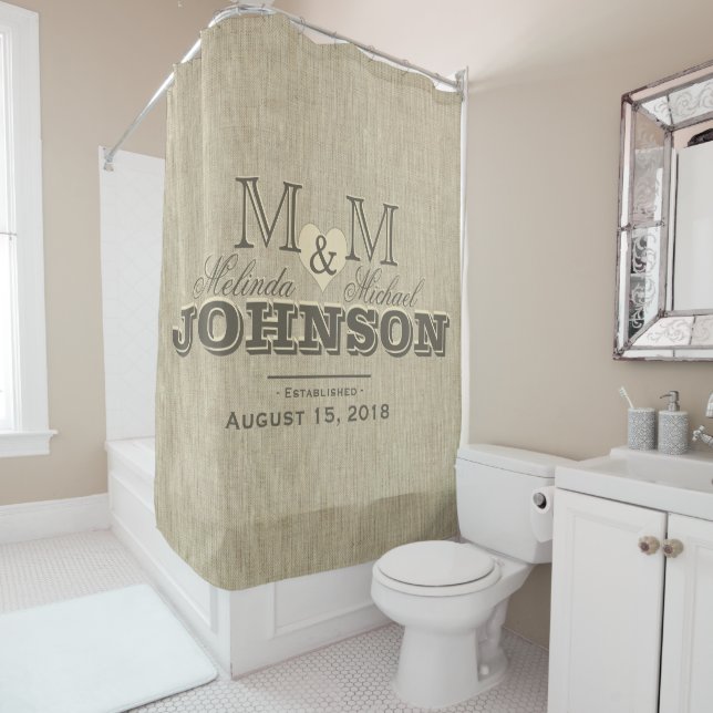 Rustic Linen and Heart Monogram Wedding (In Situ)