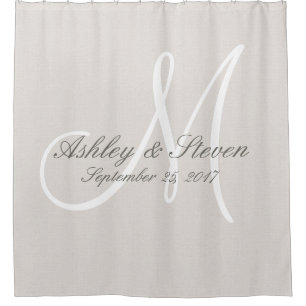 Rustic Linen and White Monogram Wedding