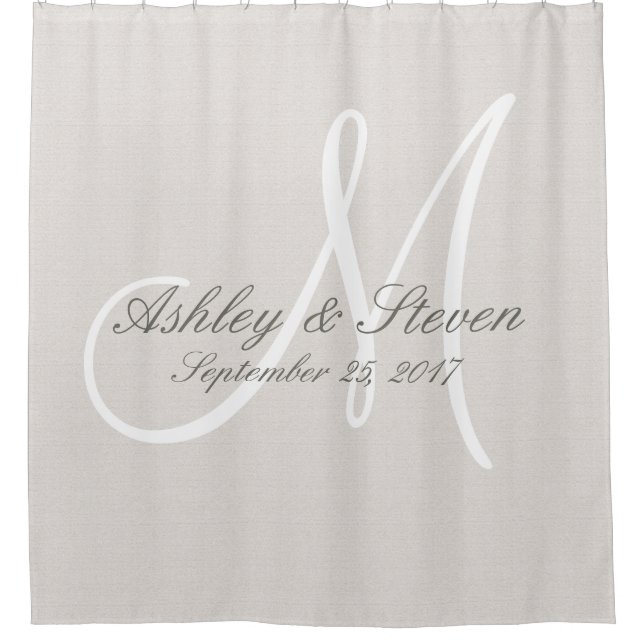 Rustic Linen and White Monogram Wedding (Front)