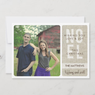 'Rustic Linen' (Christmas) Holiday Photo Card