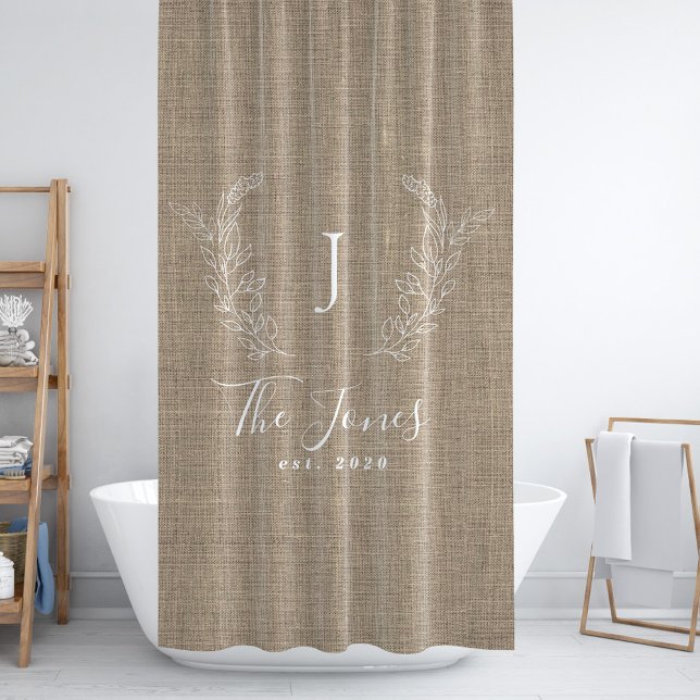 Rustic linen farmhouse style family monogrammed (Creator Uploaded)