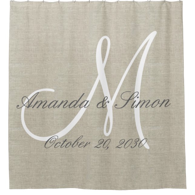 Rustic Linen Look and White Monogram Wedding (Front)
