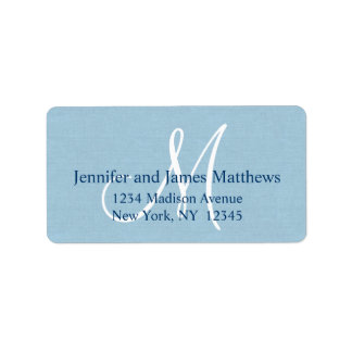 Rustic Linen Monogram for Weddings Label