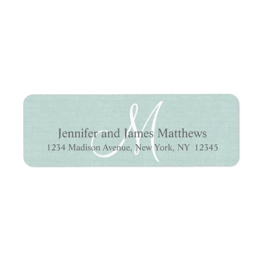 Rustic Linen Monogram for Weddings Return Address Label