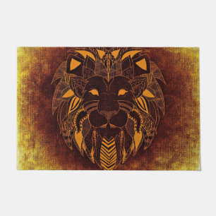Rustic Lion Head Doormat