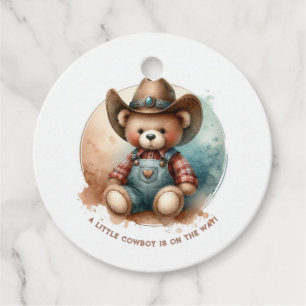 Rustic Little Cowboy Baby Shower Favour Tags