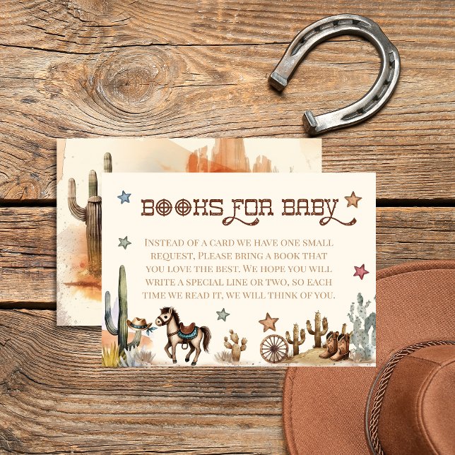 Rustic Little Cowboy Western Books for Baby Card (Creator Uploaded)