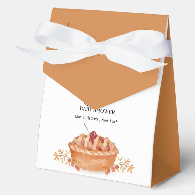 Rustic Little Cutie Pie Cherry Fall Baby Shower  Favor Box (Front)
