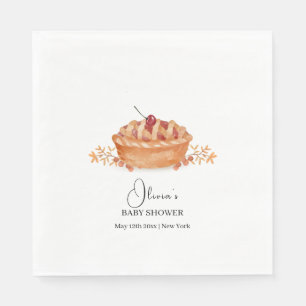 Rustic Little Cutie Pie Cherry Fall Baby Shower  Napkin