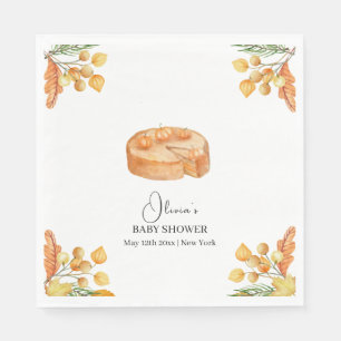 Rustic Little Cutie Pumpkin Pie Fall Baby Shower Napkin