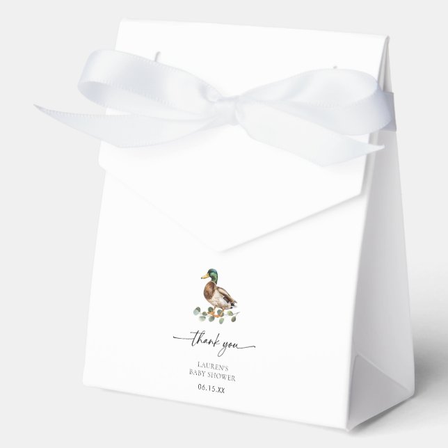 Rustic Little Duckling Mallard Duck Thank You Favor Box (Front)