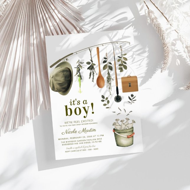 Rustic Little Fisherman Fishing Baby Shower Invitation (Creator Uploaded)