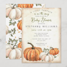 Rustic Little pumpkin baby shower Invitation