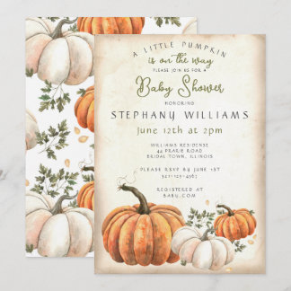 Rustic Little pumpkin baby shower Invitation