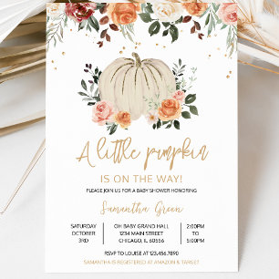 Rustic Little Pumpkin Baby Shower Invitation