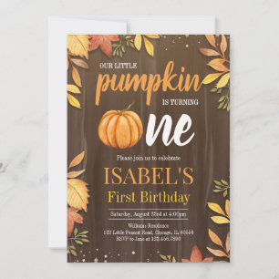 Rustic Little Pumpkin First Birthday Invitation
