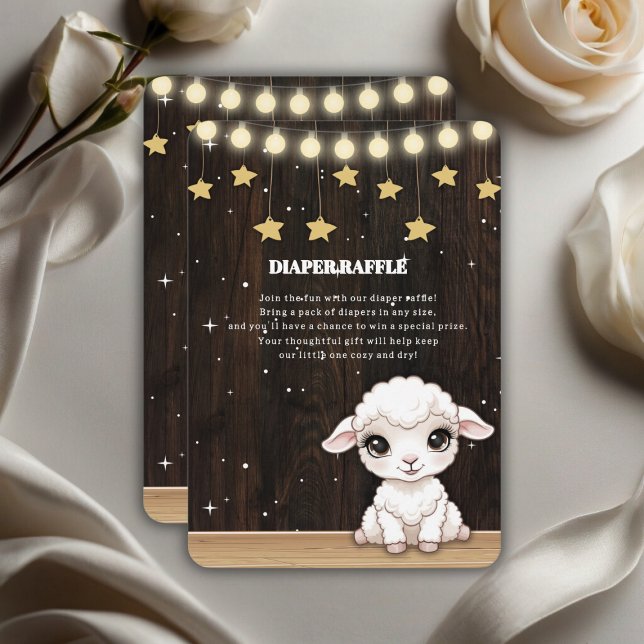 Rustic Little White Lamb Baby Shower Enclosure Card (Creator Uploaded)