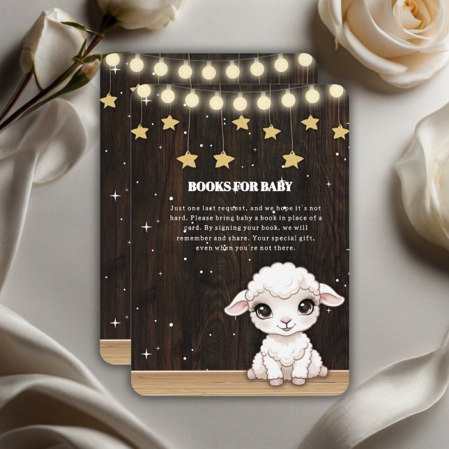Rustic Little White Lamb Baby Shower Enclosure Card (Creator Uploaded)