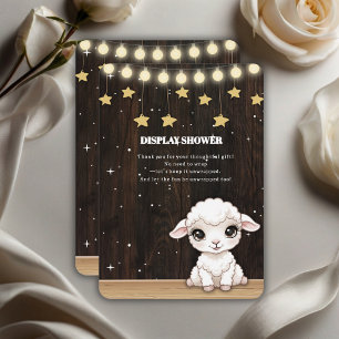 Rustic Little White Lamb Baby Shower Enclosure Card