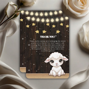 Rustic Little White Lamb Baby Shower Thank You Card