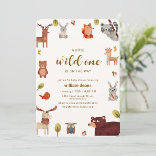 Rustic Little Wild Safari Animals Baby Shower   Invitation