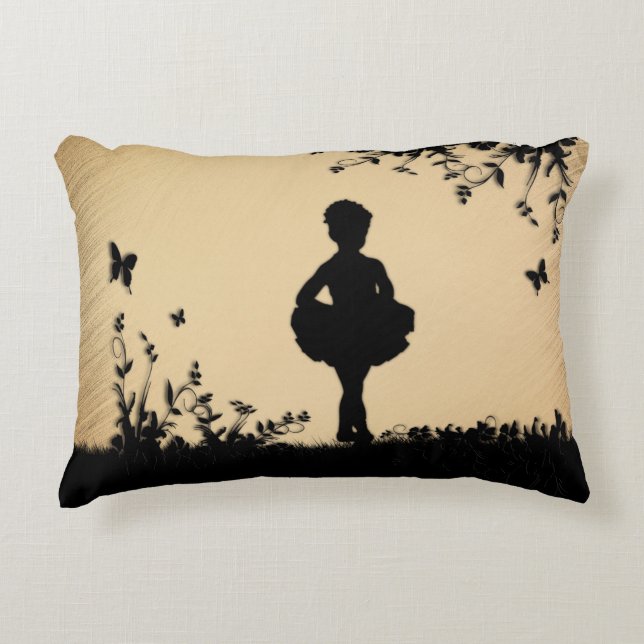 Rustic Littlest Ballerina Accent Pillow (Front)