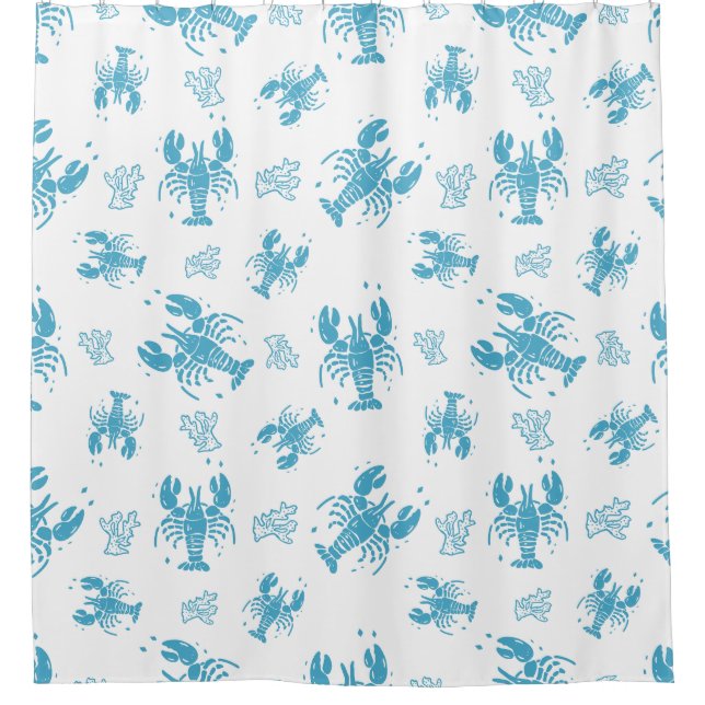 Rustic Lobster Nautical Block Print Pattern (Front)