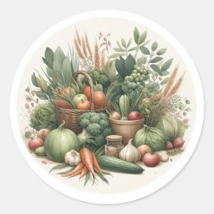 Rustic Locally Grown Farmers Market Baby Shower Classic Round Sticker