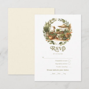 Rustic Locally Grown Farmers Market Baby Shower RSVP Card