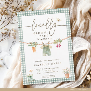 Rustic Locally Grown Shower Baby Pregnancy Invitation